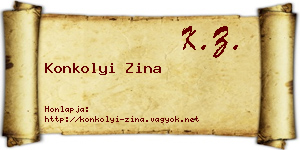Konkolyi Zina névjegykártya
